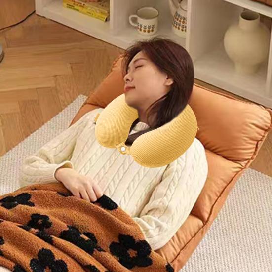 Reisepute Nakkestøttepute Ensfarvet Ekstra Myk Pustende Lindrer Tretthet Ergonomisk U-formet Nakkepute