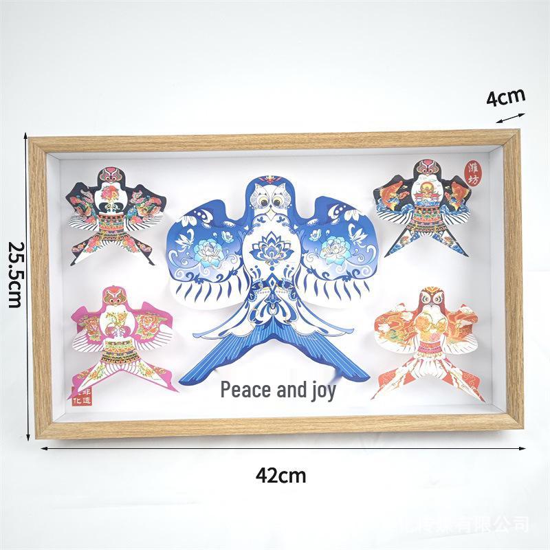 Exquisite Weifang Traditional Kite Wooden Frame Gift Set: Five Handcrafted Ornaments