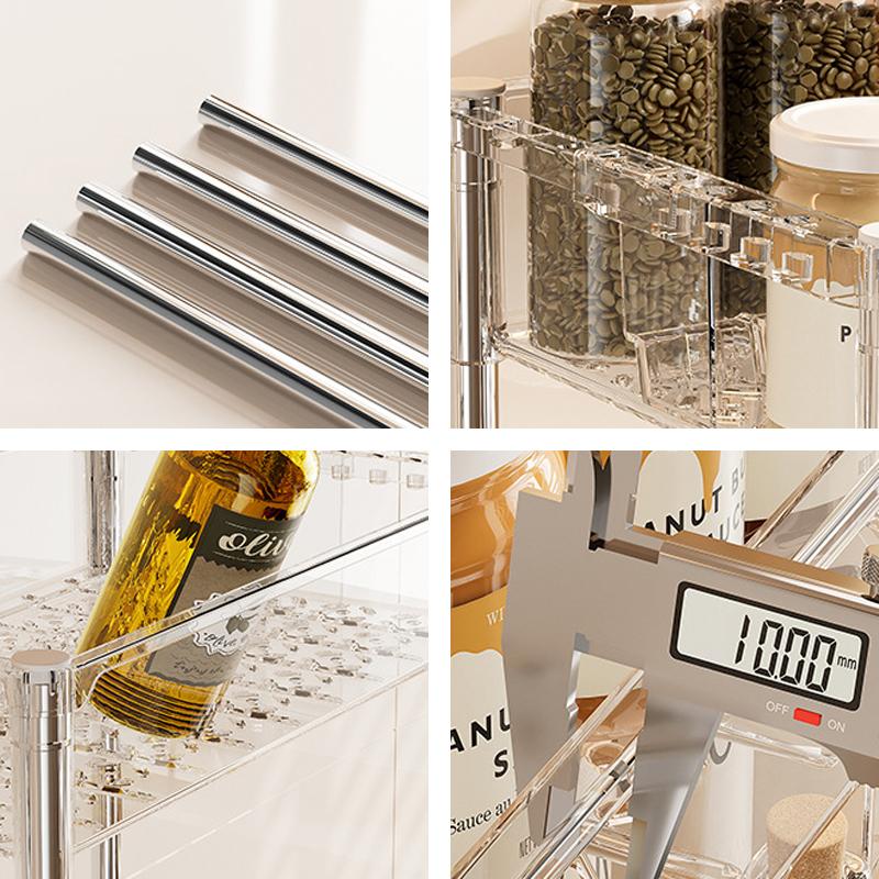 Kitchen Storage Rack 2/3Layers Makeup Storage Box Spices Snack Multi-Functional Retractable Storage Shelf for Home