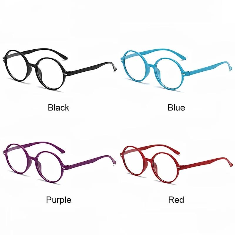 Retro Reading Glasses Ultra Light Round Frame Presbyopia Glasses Women +1.0 To +4.0 Black Fashion HD Eyewear
