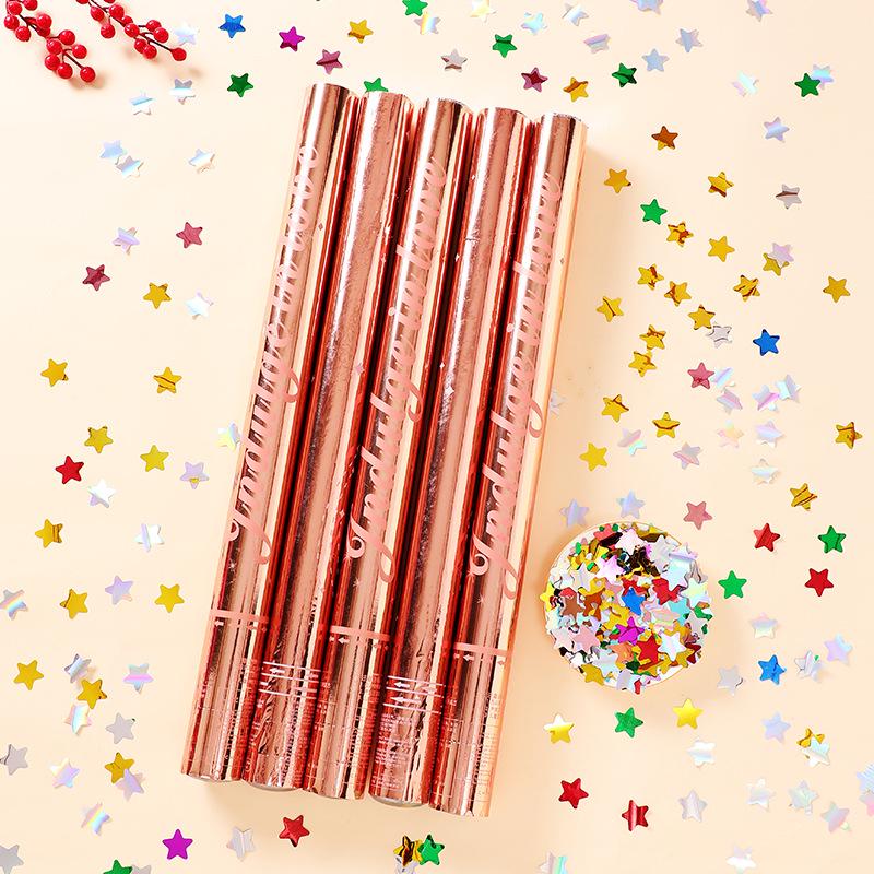 Gold Star Confetti Cannon – Handheld Wedding Prop for Groom s Entourage, Door Blocking & Full Sky Effect