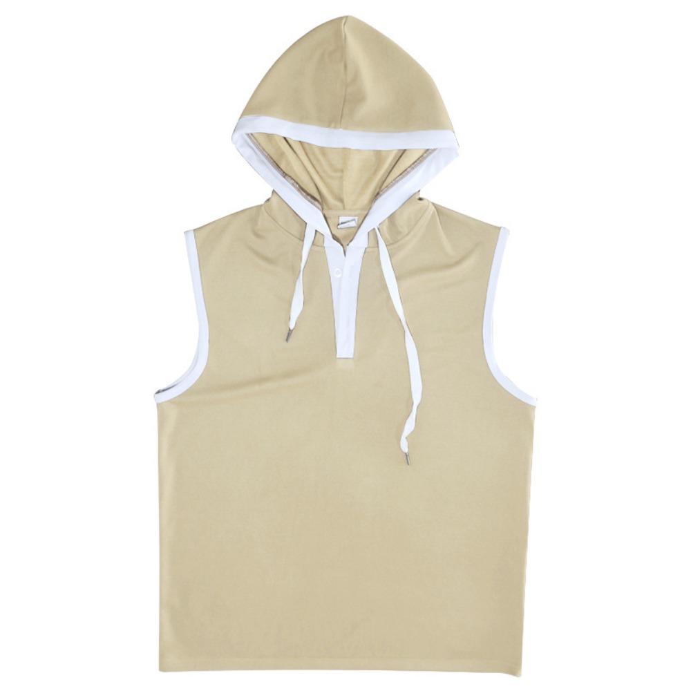 Men Hooded Sleeveless Shirt Casual Gym Tank Top Male Breathable Bodybuilding Vest Basketball Shirt Fashion Singlet Man Clothes
