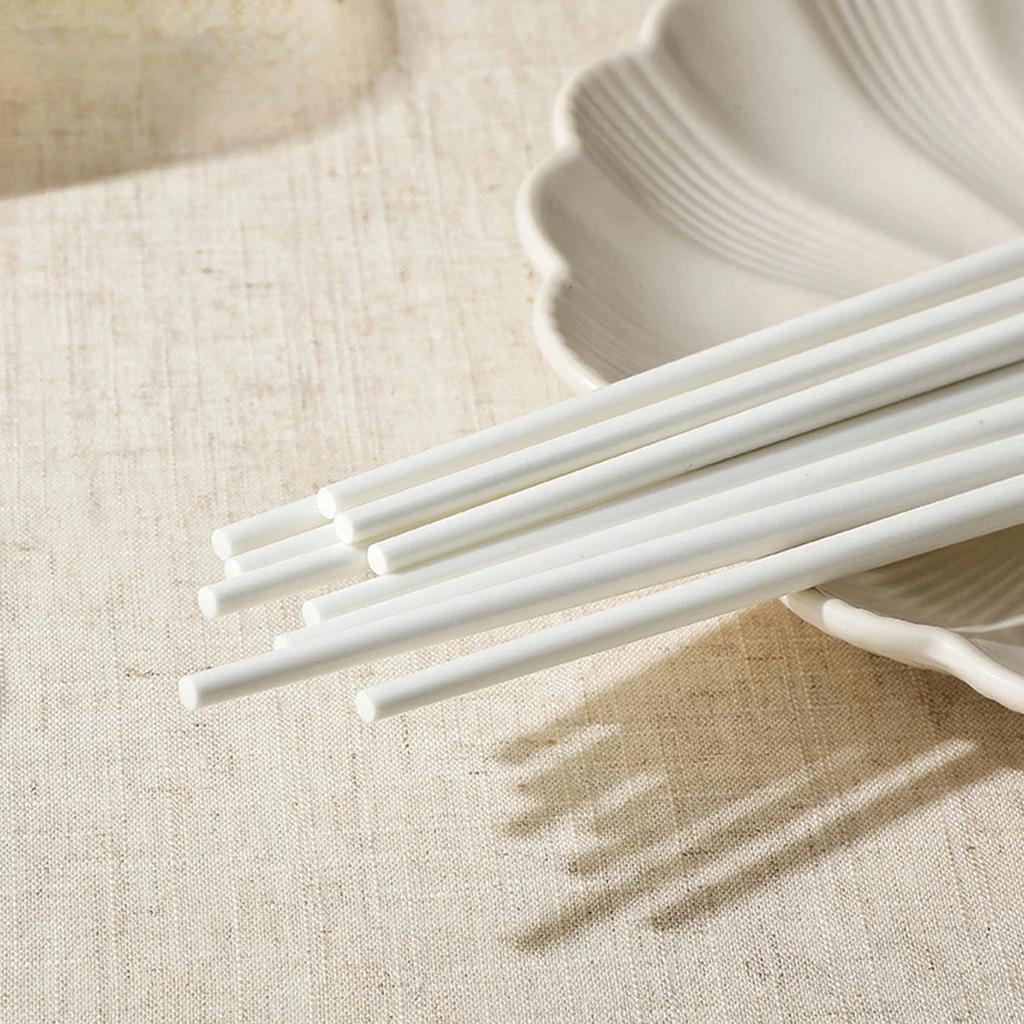 5pairs/set Ceramic Chopsticks High Temperature Resistance Bone Porcelain Sushi Household Chopsticks