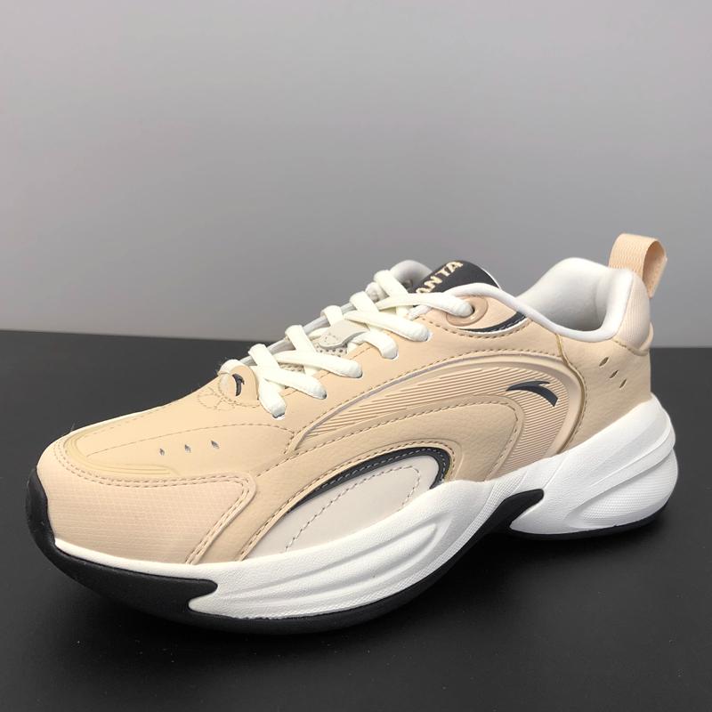 Anta Ace Trendy Versatile Shock Absorbing Wear Resistant Low Top Dad Shoes Men sneakers Champagne 912338802-16