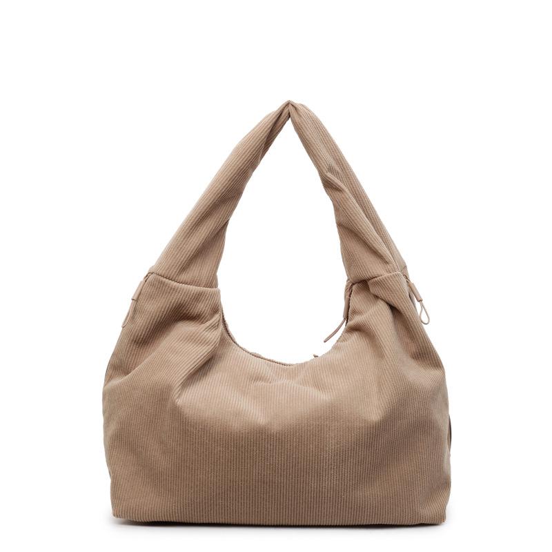 Women's Large Capacity Corduroy Tote Bag - Stylish Shoulder Bag for Students and Commuters