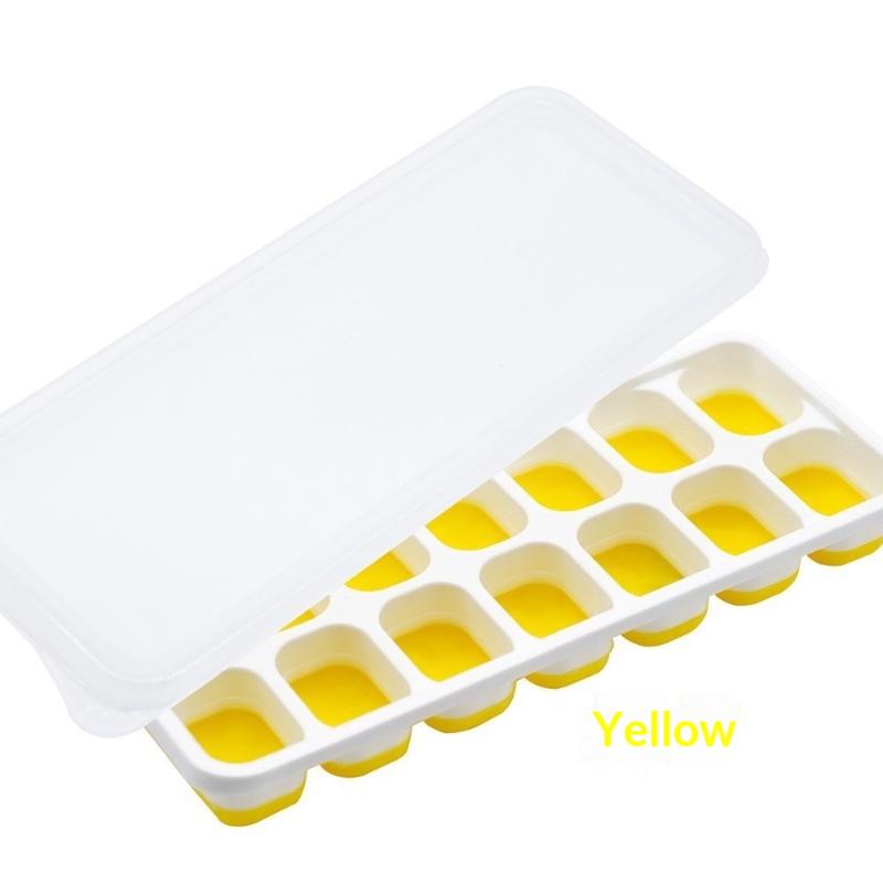 14 Cube Easy Release Silicone Ice Tray Mold with Lid for Refreshing Drinks