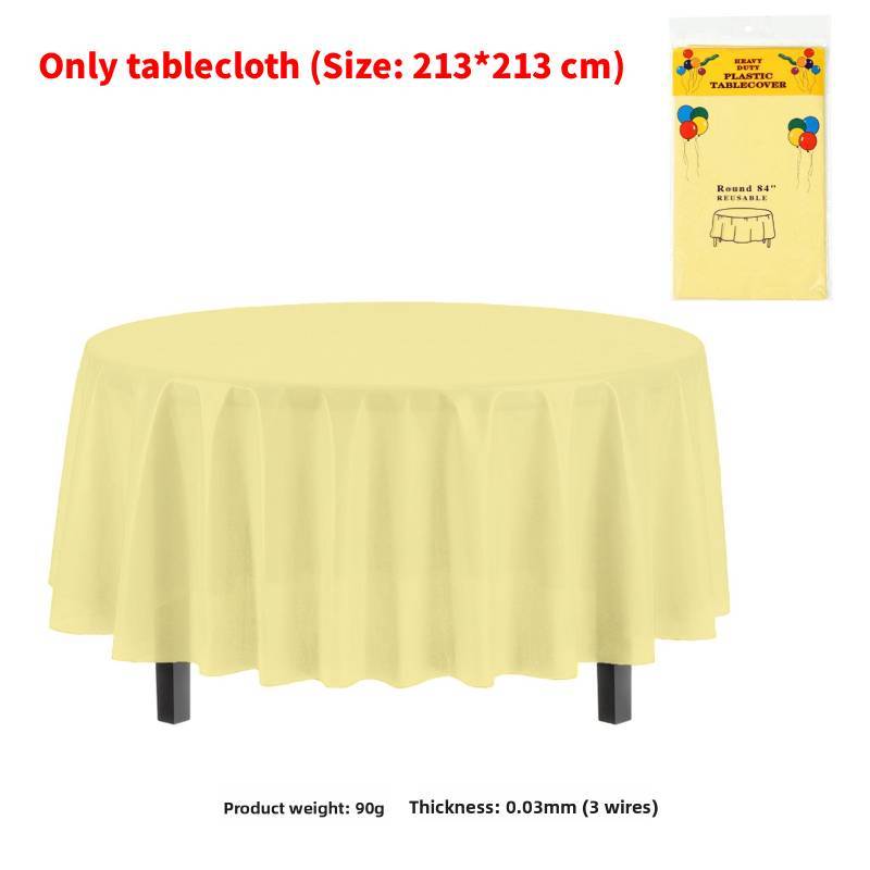 Classic Disposable Round Plastic Disposable Tablecloth With Waterproof Finish For Party Events And Hotel Use