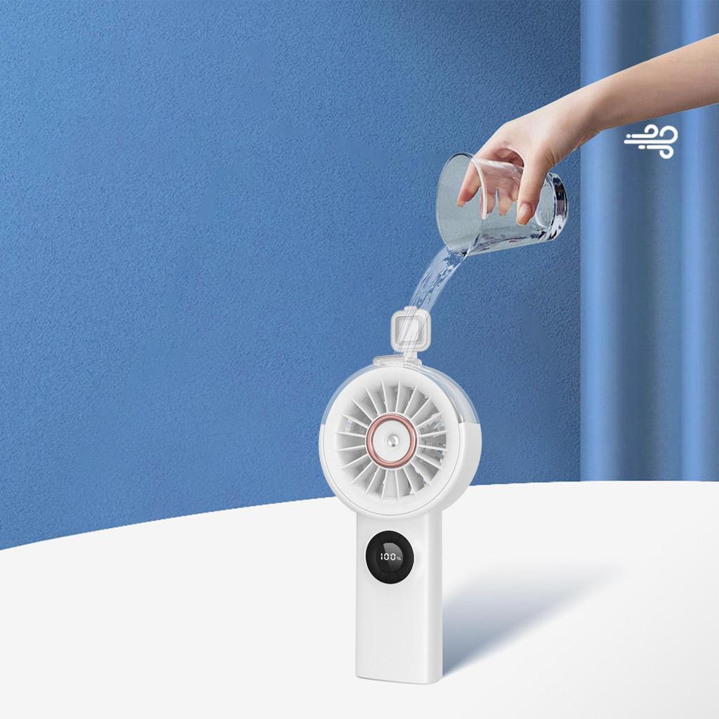 Portable Misting Fan 100-Speed Handheld Cooling Quiet Battery Powered Small Fan Rechargeable for Home Bedroom School Desk Summer