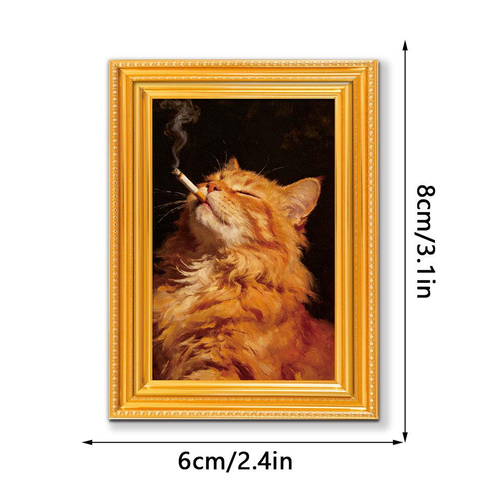 Quirky Black Cat 3D Wooden Photo Frame Magnet Decor