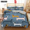 Cute Cartoon Bedding Set 2/3pc 3d Dachshund Animal Duvet Cover Set With Pillowcase Bedclothes Luxury Home Decor For Kids Gift