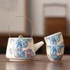 Enamel Cloisonn É Silver Tea Set High End Household Set of 1 Pot and 2 Cups Small Ceramic Kung Fu Teapot Tea Cup for Two People