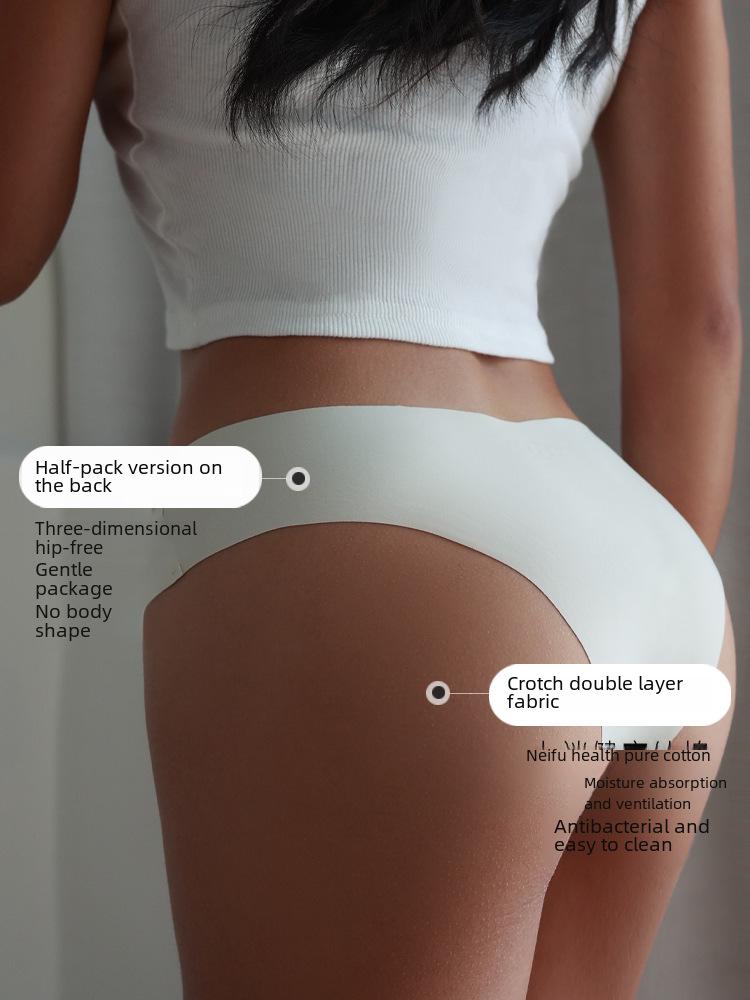 Women's Seamless Ice Silk Low-Waist Briefs: Breathable, Quick-Dry, Pure Cotton Crotch - Perfect for Yoga & Sports.