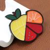Handmade splicing acrylic sheet orange watermelon fruit brooch