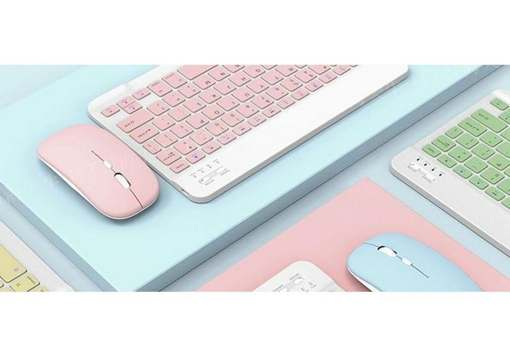 Silent Rechargeable Bluetooth Keyboard & Mouse Set for Tablets, iPads, Laptops & Office Use