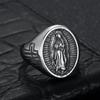 1pc Vinatge Virgin Mary Ring for Women Men with Rhinestone Personality Religious Our Lady of Guadalupe Party Jewelry Gift