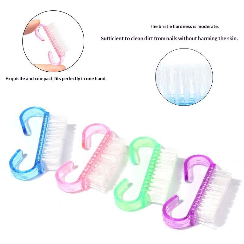 Colorful Translucent Nail Cleaning Brushes Soft Bristle Portable Nail Scrubber for Home Use Professional Nail Salons Manicure