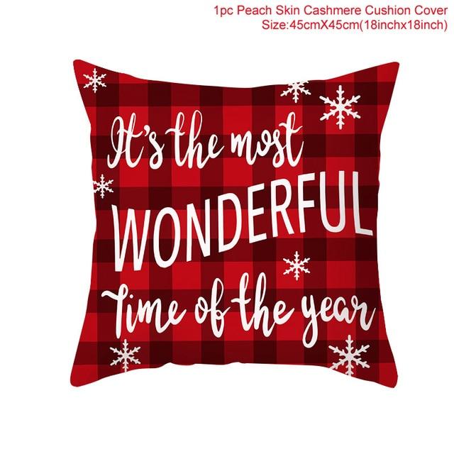 45cm Christmas Cushion Cover Navidad Merry Christmas Decorations For Home Xmas Noel Cristmas Ornaments New Year Gifts