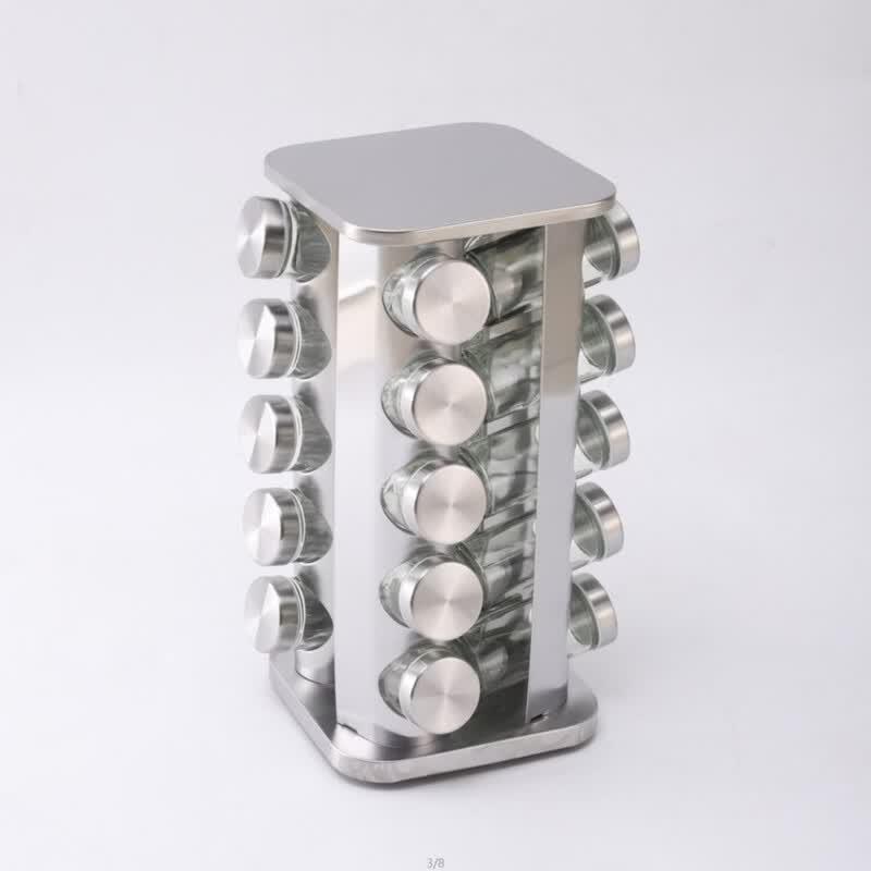Rotating Stainless Steel Kitchen Spice Rack