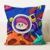Drawing Graffiti Backrest Square Office Pillow Cover Funny Graffiti Pillow Home Sofa Cushion Cover