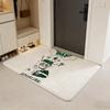 band G-Green Day Floor Mat Flannel Door Mat Non-Slip Absorbent Washable Indoor Home Rug
