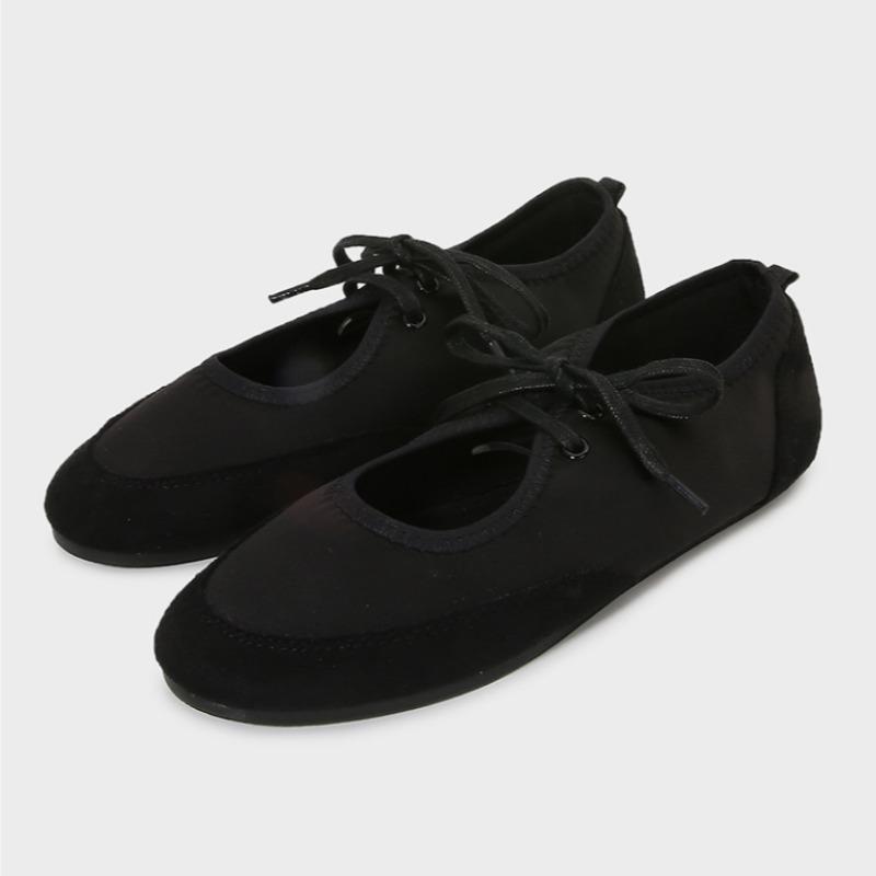 Designer Brand Women Ballet Flats Soft Leather Fashion Shallow Round Toe Autumn Daily Lady Shoes Lace Up Casual Loafers