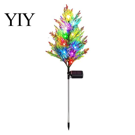 Energy Efficient Solar Yard Decor Powered Christmas Tree Lights, Outdoor Waterproof LED Artificial Tree, Winter Festive Patio Lighting 8 Modes