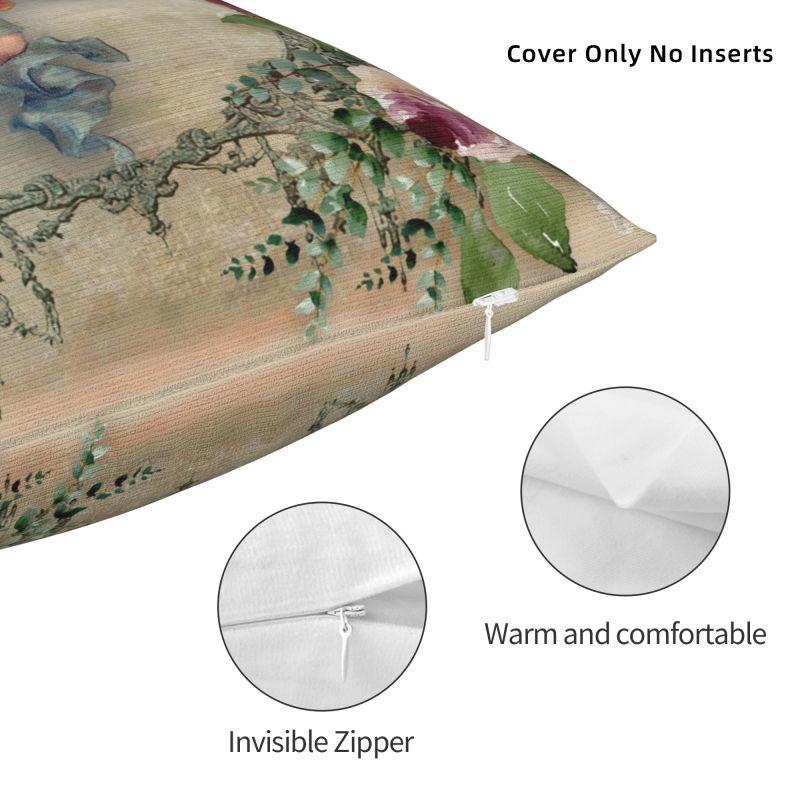 Custom Vintage Rose Victorian Angel Pillow Covers Home Decoration Luxury Cushion Cover Square Pillowcase