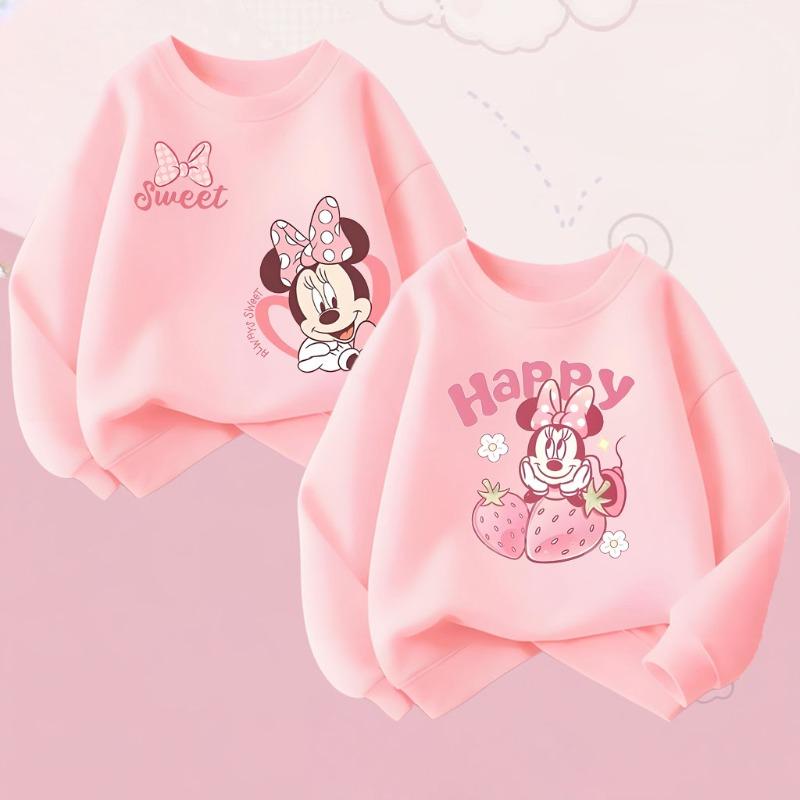 2026 Autumn New Girls Casual Sweatshirts Kids O Neck Hoodies Cartoon Print Children's Long Sleeve Tops Breathable Sport Clothes