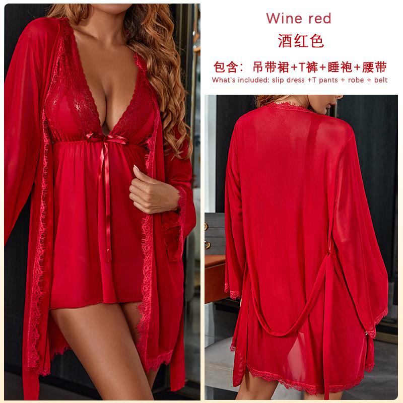 

Женский пижамный комплект из сетчатого многоцветного кружева с подвязками, ночная рубашка в перспективе S