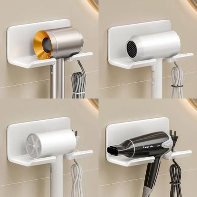 Hair Dryer Holder Wall Mounted Dryer Cradle Straightener Stand Hairdryer Organizer Toilet Blower Holder Shelf Bathroom Shelves