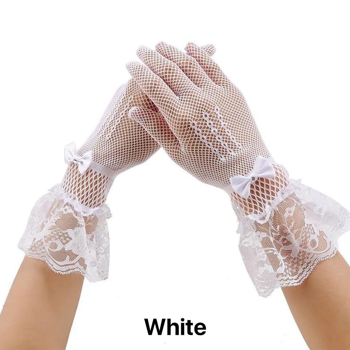 

Модные сексуальные перчатки с кружевной отделкой для женщин, легкие дышащие рукава для защиты от УФ-лучей, аксессуары для свадебных платьев невест белый
