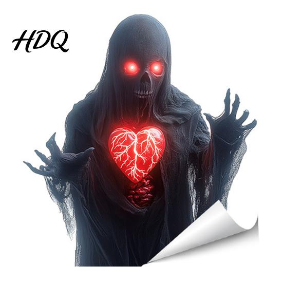 Creative Halloween Gift Ideas Ghost Skeleton Grim Reaper Static Window Clings Horror Break Through Removable Haunted House Decorations Glass Decals,