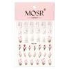 Gold Edge Tulip & Bunny Nail Decals with Hand-Painted Flower Outlines