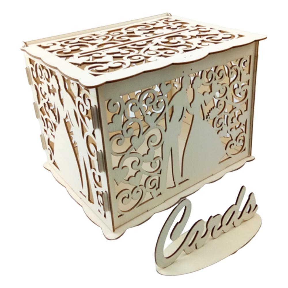 22.5x15x15cm Wooden Wedding Card Box Wooden Invitation Card Box Birthday Party