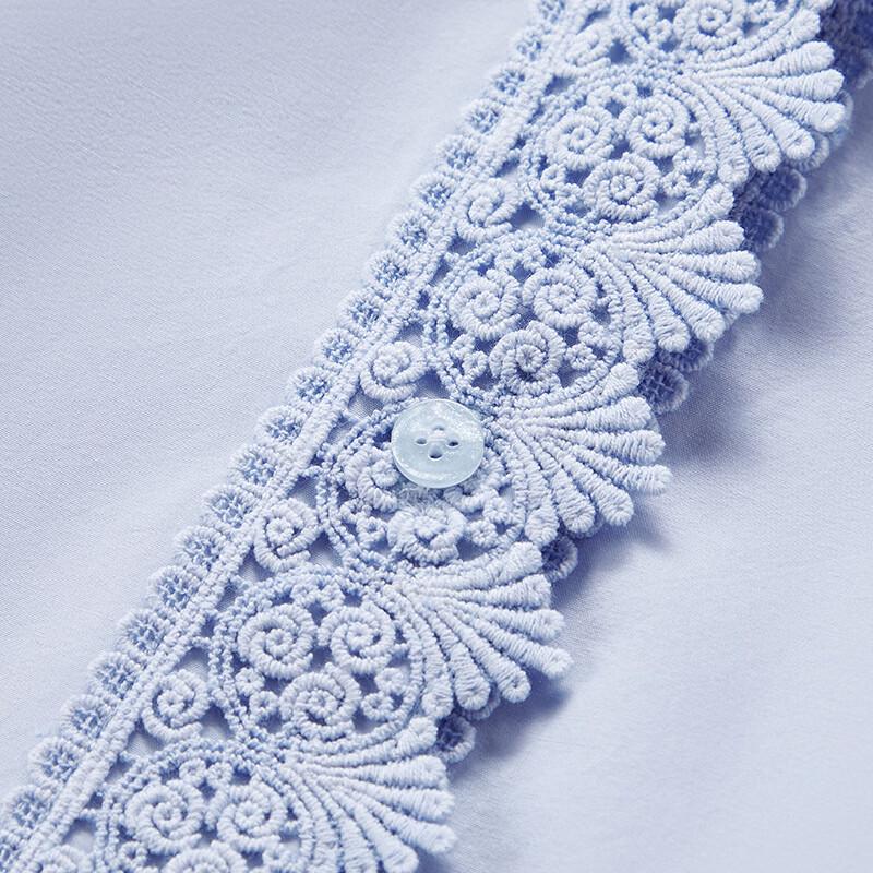 Women's Lace Trim V-neck Blouse