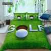 Golf Duvet Cover Set Golf Club Athlete Twin Bedding Set Microfiber Grass Leaf Branches Sports Game Theme Double King Quilt Cover