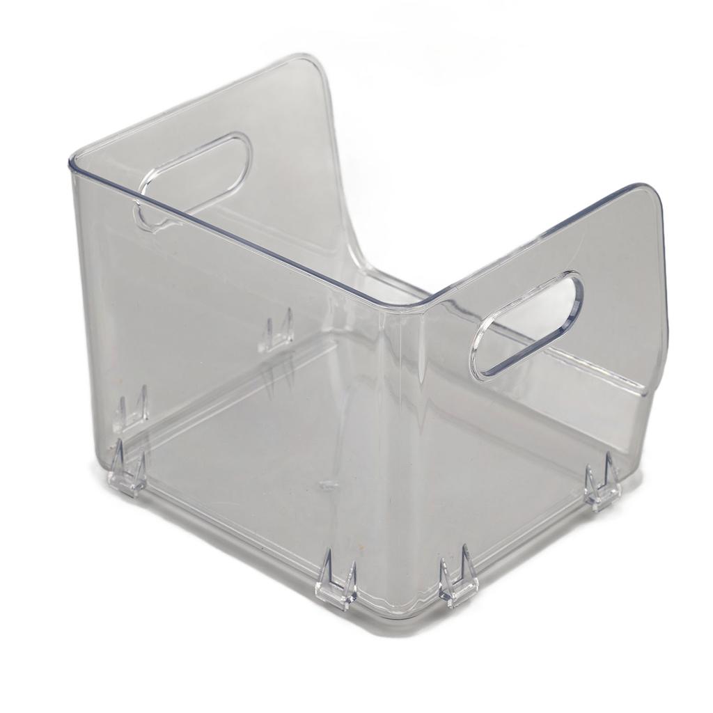 Storage Holder Transparent Stackable Design Waterproof Dustproof Double Handles PET Storage Container