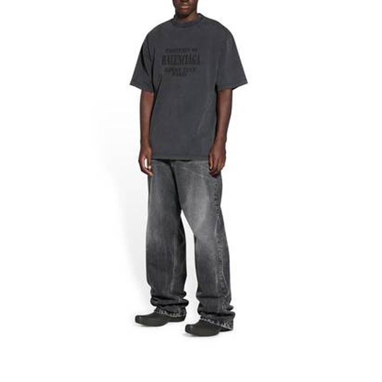 Balenciaga Property Vintage T-Shirt Large Fit 'Washed Black' Men's 641675TMVH81055