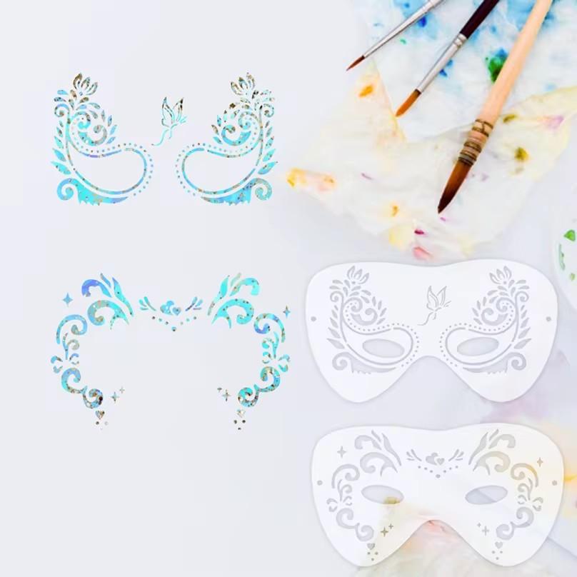 Reusable Face Paint Templates Multiple Pattern Hollowed Body Art Paint Stencils Easy Use Hand Painting DIY Makeup Tools Adults