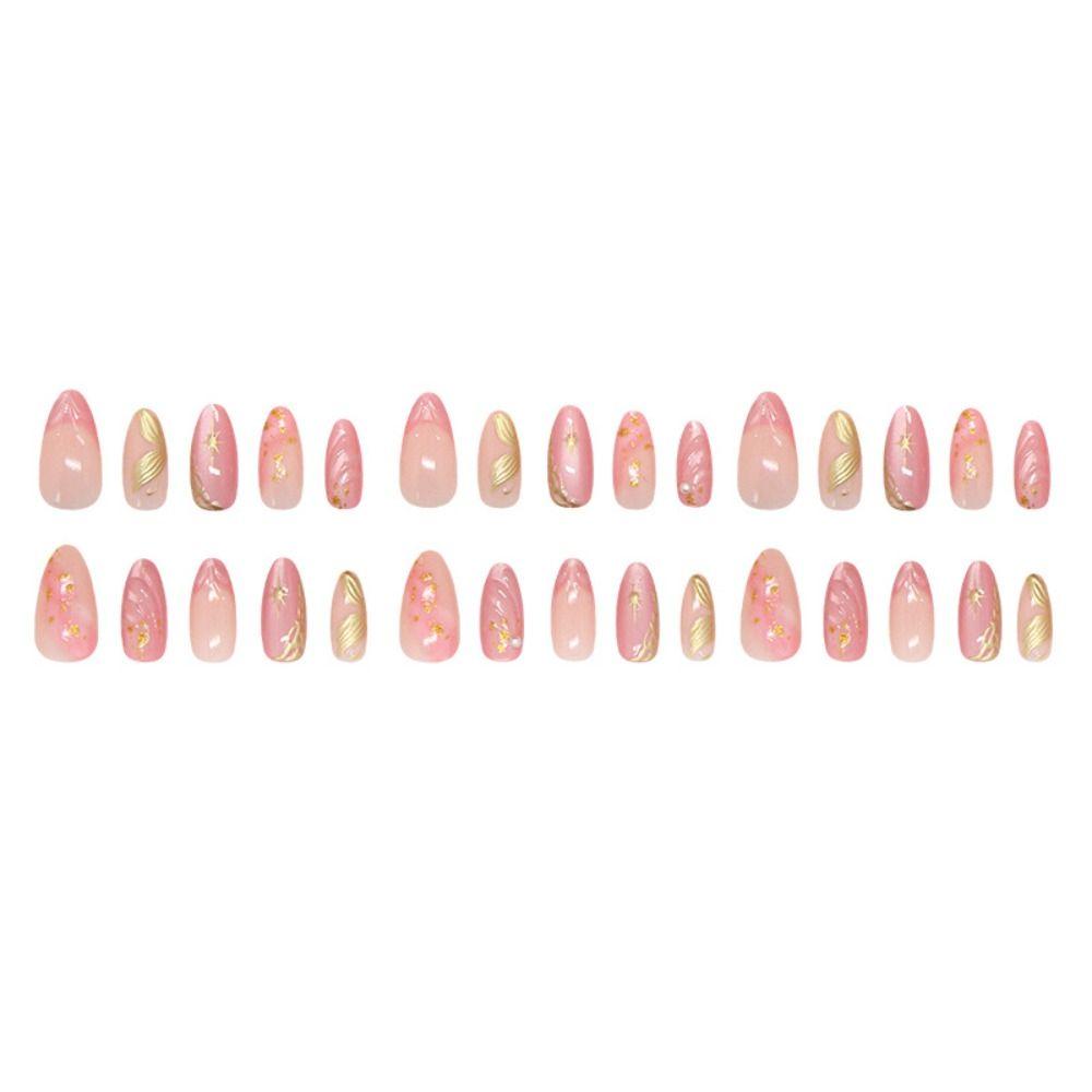 French False Nails Long Almond Press on Nails Manicure Fake Nails  Women