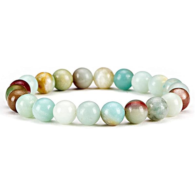 8mm Tiger Eye Crystal & Agate Beaded Bracelet - Handmade Elastic String