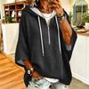 Damen Zip-Up Hoodie mit Strick-Oversize-Sweatshirt für Freizeitkleidung