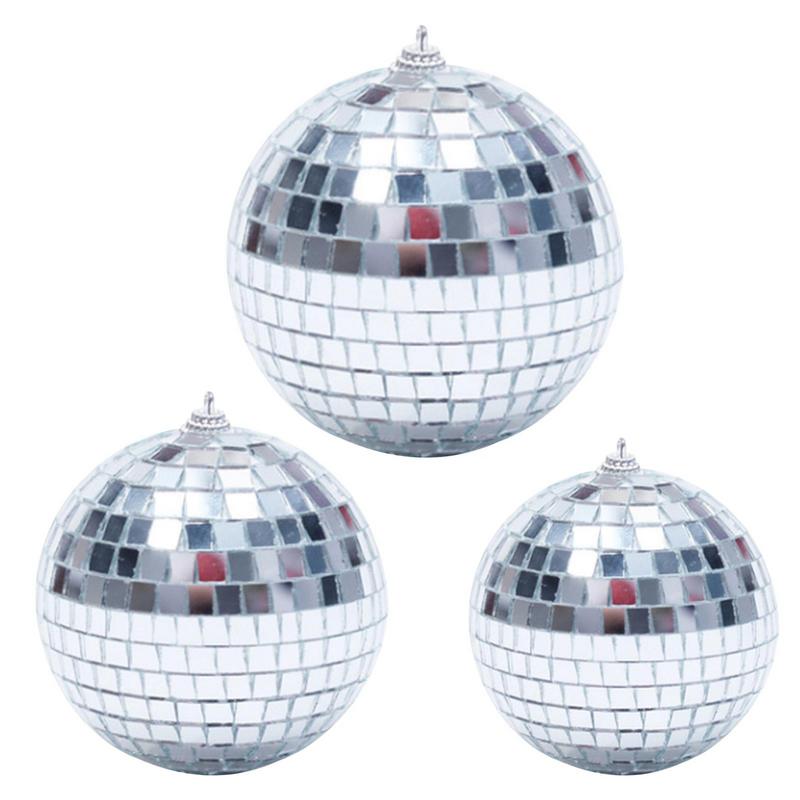 Mini Disco Ball KTV Bar Reflective Glass Ball Stage Rotating Silver Mirror Disco Balls Hanging Ornament Wedding Party Home Decor