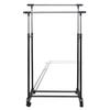 Adjustable Clothes Rack with 4 Casters and 2 Clothing Rods