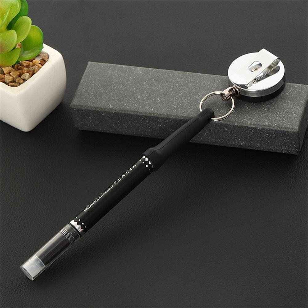 Heavy Duty Pencils Anti Lost Rope Stainless Steel Retractable Pen Pull Holder   Carpenter