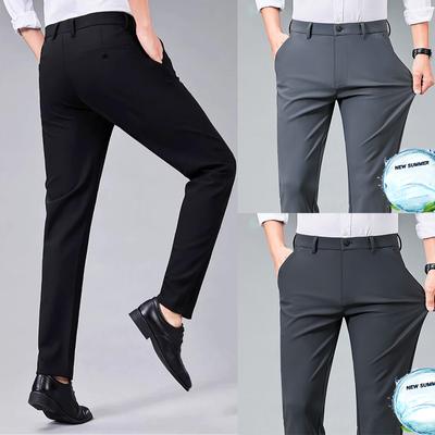 Erkek Günlük Pantolon Moda Düz Bol Erkek İş Takım Elbise Pantolonu Şık Yumuşak Pantolon