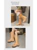 Stylish Women's Waterproof Non-Slip Long Rain Boots - Wear-Resistant Rubber with Warm Cotton Lining