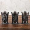 Egypt Myth Retro Metal Cup Bronze 3D Relief Liquor Spirits Small Goblet Household Small Size Personality Cocktail Cup