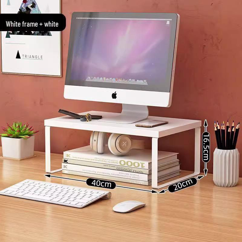 Desktop Bookshelf Monitor Riser and Storage Rack for Office Desk