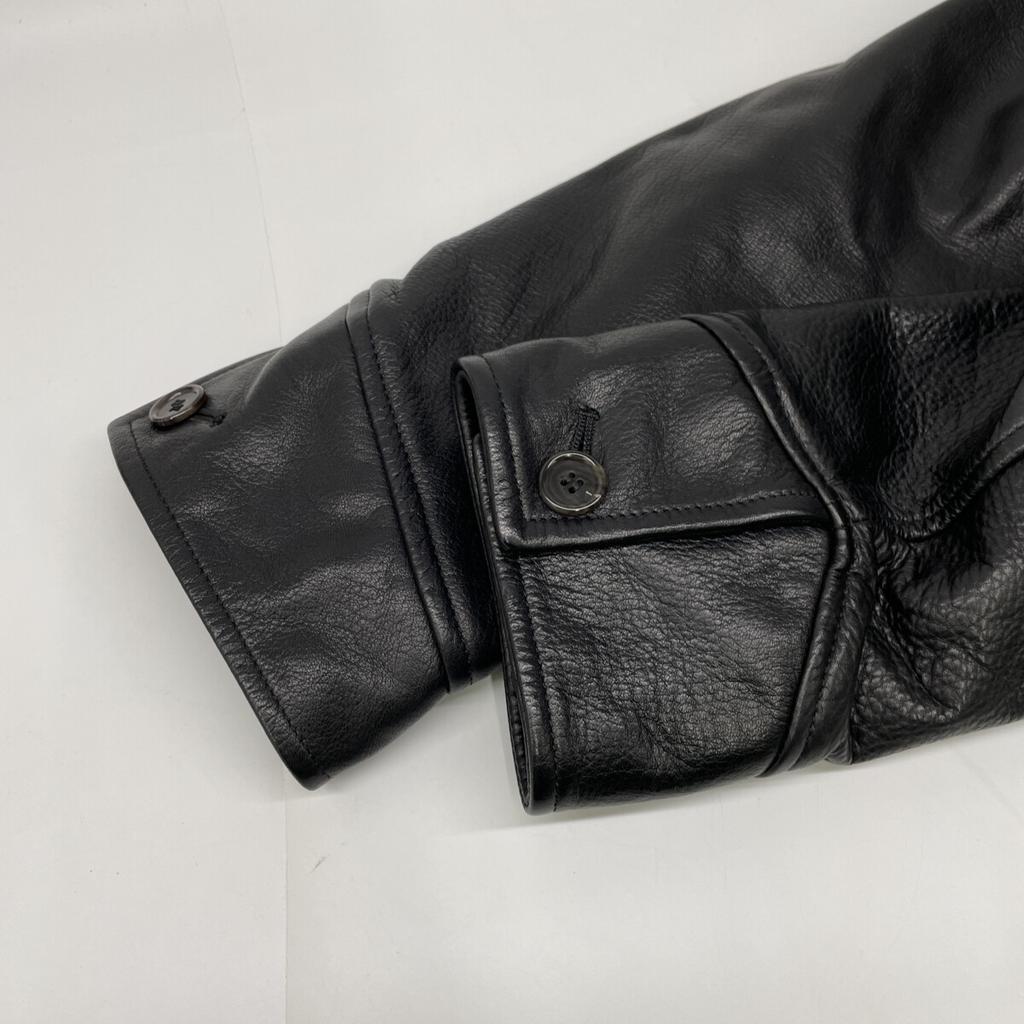 GLADHAND BYGH-16-AW-04 Good Fellows Steerhide Oiled Leather Car Coat Jacket S blackUsed